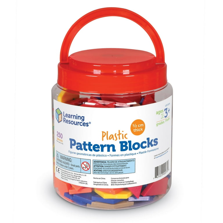 Learning Resources Plastic Pattern Blocks, Math Games for