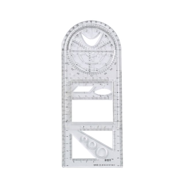 Clearance! WNEGSTG Measuring Tool Ruler Multifunctional Geometric Ruler Drawing Ruler Geometric Drawing Template Measuring Tool Plastic Draft Ruler for School Office Supplies L Multi-Color