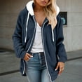 thumbnail image 3 of Autumn and Winter Loose Plush Zipper Jacket, Blue Xxxl, 3 of 4