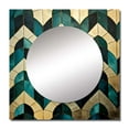 thumbnail image 2 of Designart "Golden Arches In Emerald I" Abstract Shapes Square Mirror For Wall Decor - Large Gold Square Mirror Printed Wall Decor - Modern Square Living Room Mirror, 2 of 5