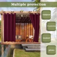 thumbnail image 3 of Privacy Curtain, Red, Waterproof &amp; Windproof, Sunlight Blocking Patio Drapes, 132 X 244 Cm, Thermal Insulated, Rustproof Grommet Top, Set of 2 Panels, 3 of 8