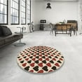 thumbnail image 3 of Ahgly Company Indoor Round Patterned Deep Peach Orange Area Rugs, 4' Round, 3 of 6