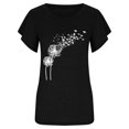thumbnail image 7 of SELONE Peplum Tops for Women Ruffle Short Sleeve Tops Blouses Regular Fit T Shirts Pullover Tees Tops Dandelion Print T-Shirts Crew Neck Tops Blouses Easy Care Soft Breathable Pullover Tops Black XXL, 7 of 7