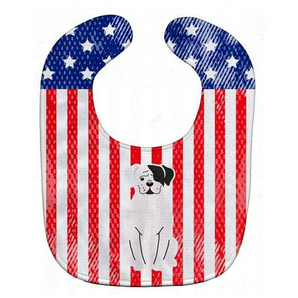 Carolines Treasures BB3109BIB Patriotic USA White Boxer Cooper Baby Bib