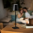 thumbnail image 2 of Home Accents 14.8 inch LED Cordless Metal Table Lamp, Rechargeable 3 Color Stepless Dimming, Black, 2 of 4