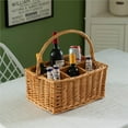 thumbnail image 2 of Wickewise Indoor and Outdoor 6 Bottle Wine and Beverage Wicker Tote Basket – Perfect for Beer, Champagne, Bar Accessories, Home Bars, Picnics, Parties, and Bachelor Party Favors, Brown, 2 of 7