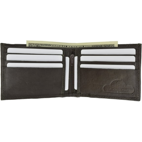 Marshal Genuine Lambskin Soft Leather Bifold Men's Wallet with inner Zipper