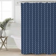 thumbnail image 4 of Shower Curtain, Abstract Blue White Chevron Texture Waterproof Shower Curtain Set with Hooks for Bathroom Showers,Stalls and Bathtubs,72x72In Geometric Herringbone, 4 of 8