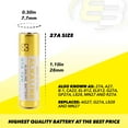 thumbnail image 4 of 5PK Exell EB-27A Alkaline 12V Battery Compatible with MN27 L828 AG27 G27, 4 of 6