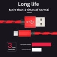 thumbnail image 3 of VONKY Charging Cable Type-C Fast Charger Cord Nylon Braided Data Wire Phone Cable Accessory, 1 Meter, Red, 3 of 6