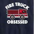 thumbnail image 3 of Instant Message - Fire Truck Obsessed - Toddler & Youth Crewneck Fleece Sweatshirt, 3 of 6