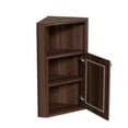 thumbnail image 5 of S-HOME Versatile Freestanding Floor Corner Cabinet with Rattan Barn Doors and Adjustable Shelf Organizer for Bathroom or Kitchen, Brown, 5 of 8
