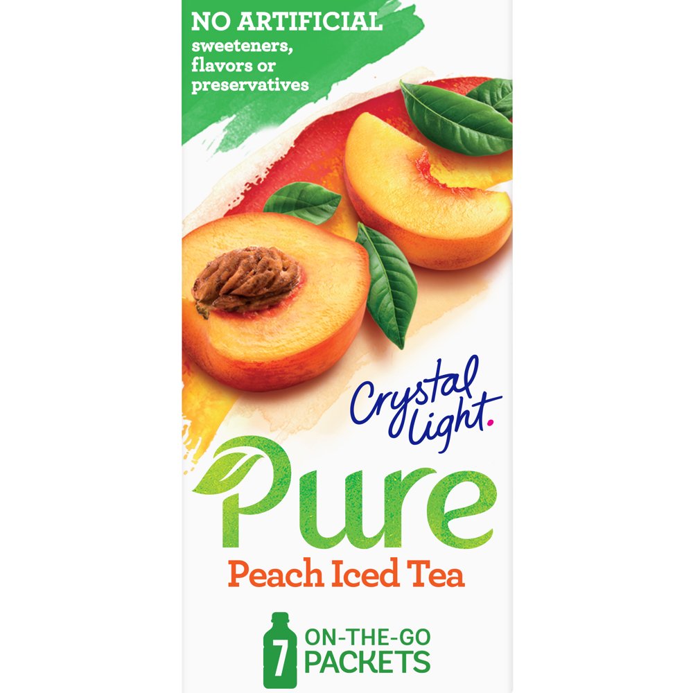 Crystal Light Pure Peach Iced Tea Naturally Flavored Powdered Drink Mix