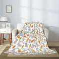 Adobk Cute Rabbit Print Blanket Super Soft Flannel Throw Blanket