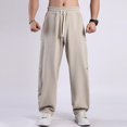 thumbnail image 2 of Afdoent Pants For Men Spring Fall Casual Pants Loose Splicing Personality Design Sports Outdoor Men's Wear Light Mature Loose Fit, 2 of 9