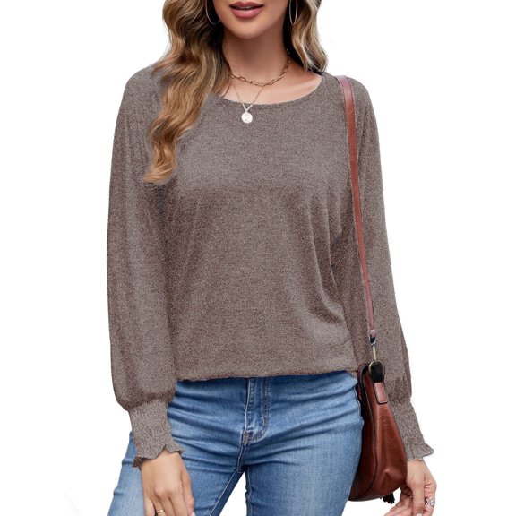 Long Sleeve Tops for Women 2024 Fashion T Shirts for Women Crewneck Casual Loose Shirts Basic Tee