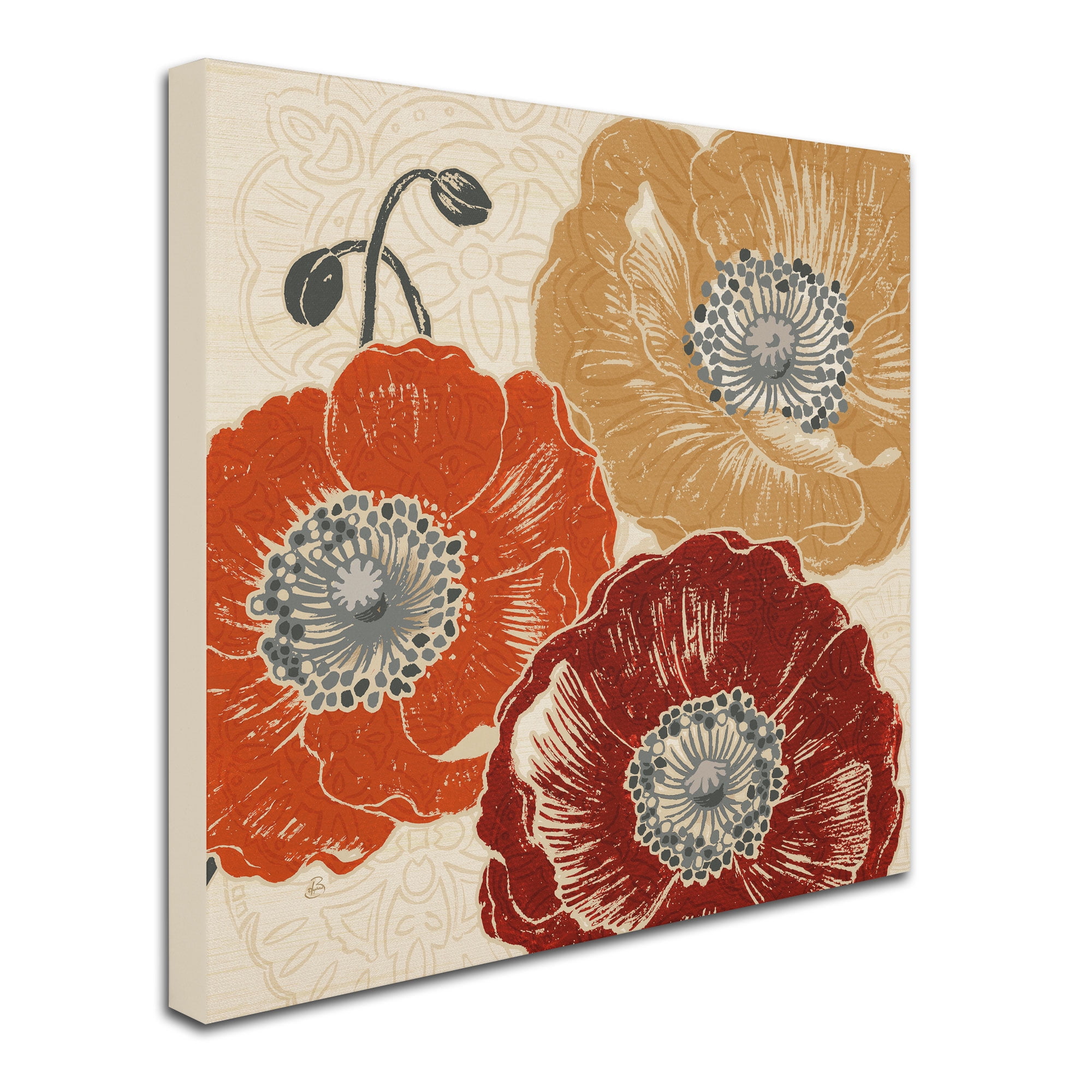 Trademark Fine Art "A Poppy's Touch III" Canvas Art by Daphne Brissonnet
