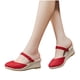 thumbnail image 4 of Amzcrzy Zapatos de mujer,Zapatos de mujer,Zapatillas de mujer, Sandalias de cuña con punta redonda de punto para mujer, zapatillas informales de verano con tacón alto Sandalias Mujer Zapatillas De Ca, 4 of 6