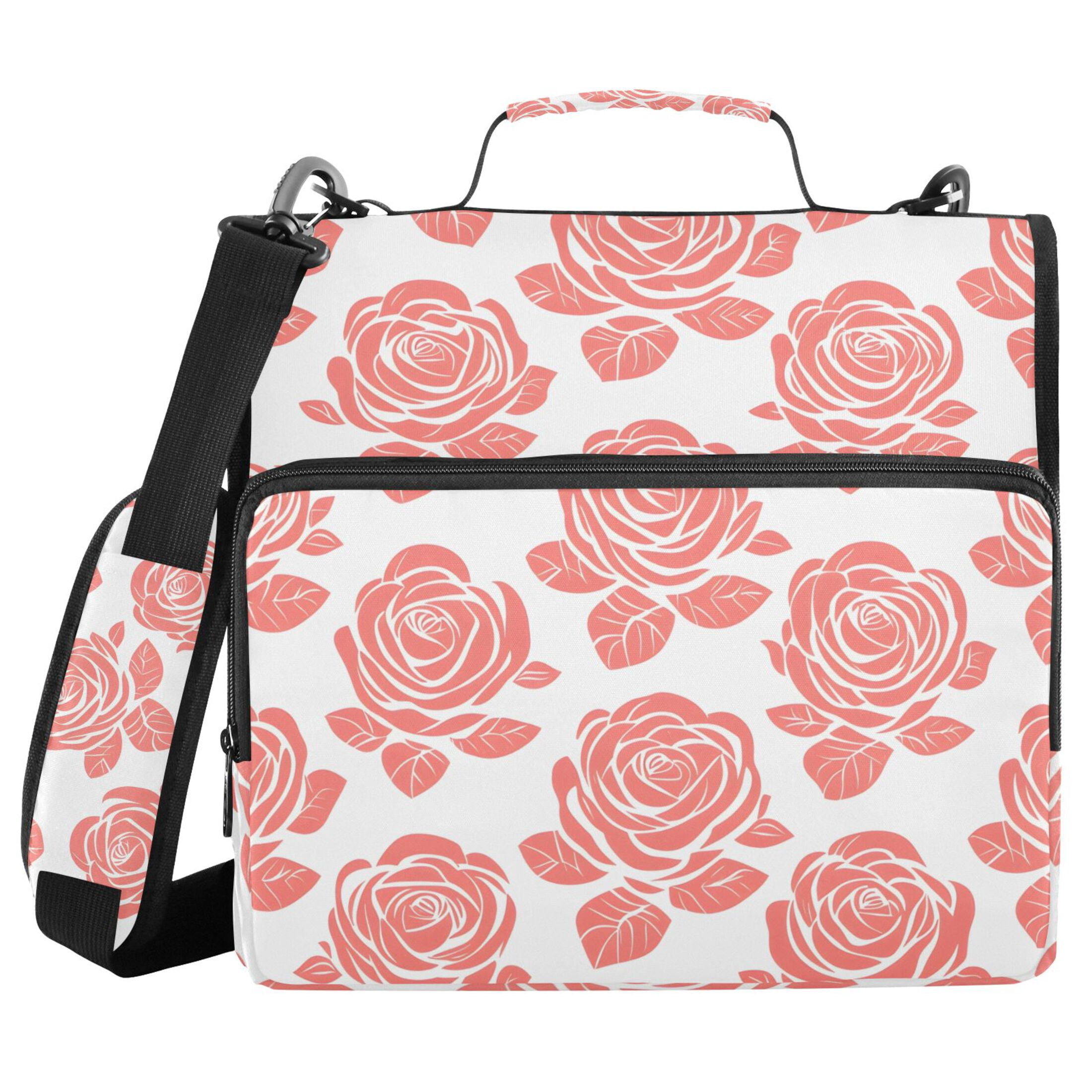 ALAZA Zipper Binder Rose Flower 3 Ring Trapper Keeper File Folder Organizer Bag