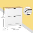 thumbnail image 3 of HOMCOM Armoire à Chaussures Étroite pour Entrée avec 2 Tiroirs Basculants Tablette Ajustable, 3 of 10