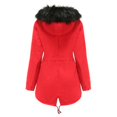thumbnail image 4 of Chaquetas Parka largas gruesas con capucha para mujer, abrigos con forro de piel sintética, ropa de abrigo con cremallera, Anoraks, 4 of 5