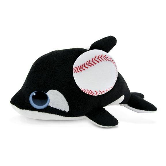 DolliBu Big Eye Killer Whale Stuffed Animal with Baseball Plush - Soft Huggable Whale, Adorable Playtime Whale Plush Toy, Cute Sea Gift, Super Soft Plush Doll Animal Toy for Kids and Adults - 6 Inches