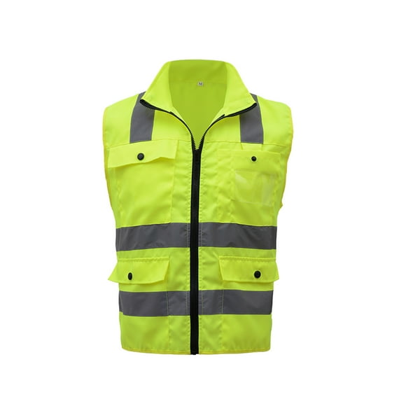SFVest High Visibility Reflective Safety Vest Reflective Vest Multi Pockets Workwear Security Working Clothes Day Night Motorcycle Cycling Warning Safety Waistcoat