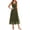 Army Green, variant on Women's Midi Tulle Dress Sleeveless Smocked Square Neck Ruffle Flowy Party Wedding Guest Sundress