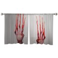 thumbnail image 7 of Sheer Curtains 54 inches Long, Halloween Scary Blood Fingerprints Light Filtering Sheer Window Curtains Rod Pocket Voile Drapes for Bedroom Living Room, 52"W x 54"L 2 Panels, 7 of 7