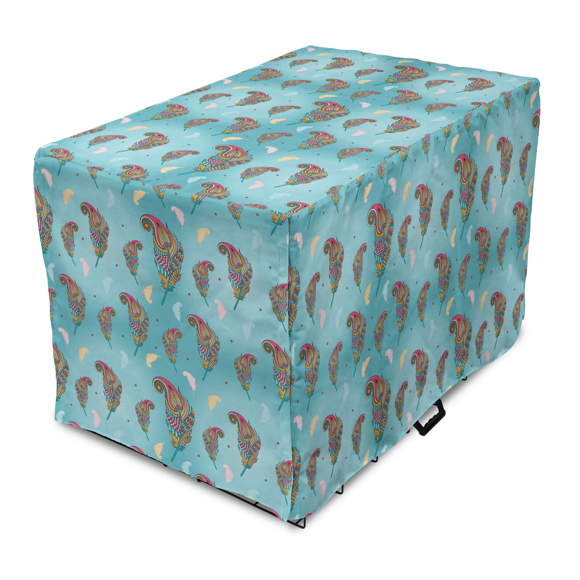 Bohemian Dog Crate Cover, Continuous Pattern with Colorful Zentangle ...