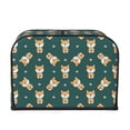 thumbnail image 2 of Honeii Cute Shiba Print 4 slice Toaster Cover, Two Slice Toaster Dust-proof Cover For Kitchen Small Appliance and Fingerprint Protection, 2 of 7