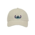 thumbnail image 2 of Disney Stitch Winking Face Adult Unisex Tan Unstructured Baseball Cap, 2 of 6