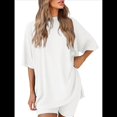 thumbnail image 1 of Traje Casual de Dos Piezas para Mujer, Camisa Holgada de Verano, Pantalones Cortos de Ciclismo, Ropa de Viaje para el Aeropuerto. M, 1 of 8