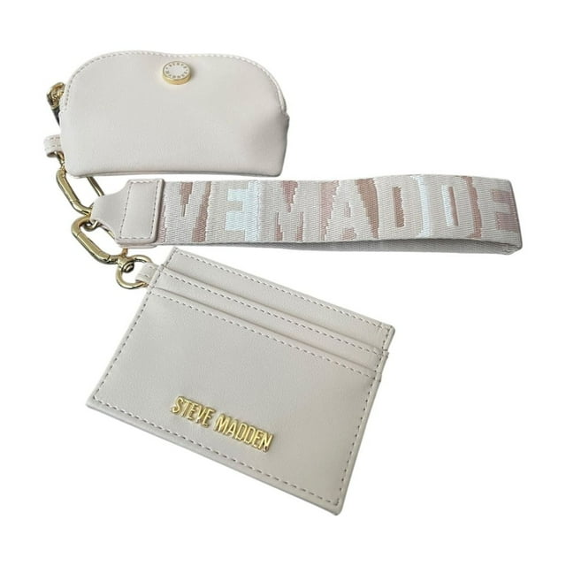 Monedero Unisex Steve Madden con Tarjetero y muñequera Beige