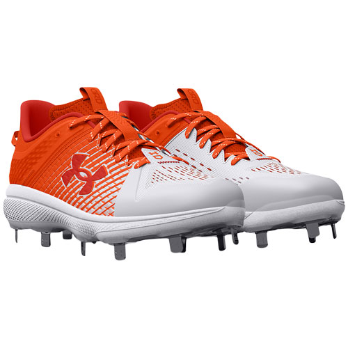 Under Armour Men's Yard Low Mt Metal Baseball Cleats Orange/White