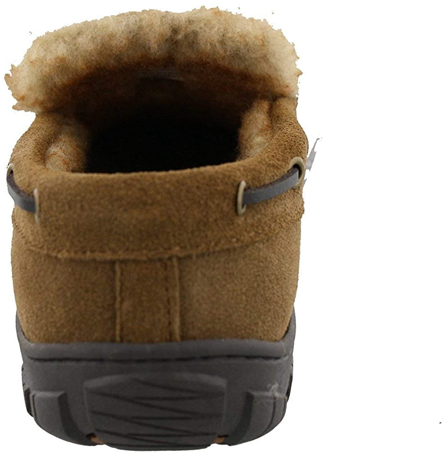 Clarks Venetian Suede Moccasin Slippers Sage Taupe Fut Lined  display picture 1