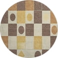 thumbnail image 2 of Addison Rugs Mayfield Premium Machine Washable Transitional Geometric Brown Round Rug, 8' x 8', 2 of 6
