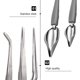 thumbnail image 4 of 8 piezas Chef Art Pencil Acero inoxidable, Juego de herramientas de dibujo culinario Pinzas para alimentos, Rascadores de masa Juego de plástico para repostería Pastel Decoración culinaria TUNC Sencillez, 4 of 5