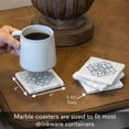 thumbnail image 4 of CounterArt Blue Jeweled Mandala 4 Pack Natural Marble Stone Coasters, 4 of 7