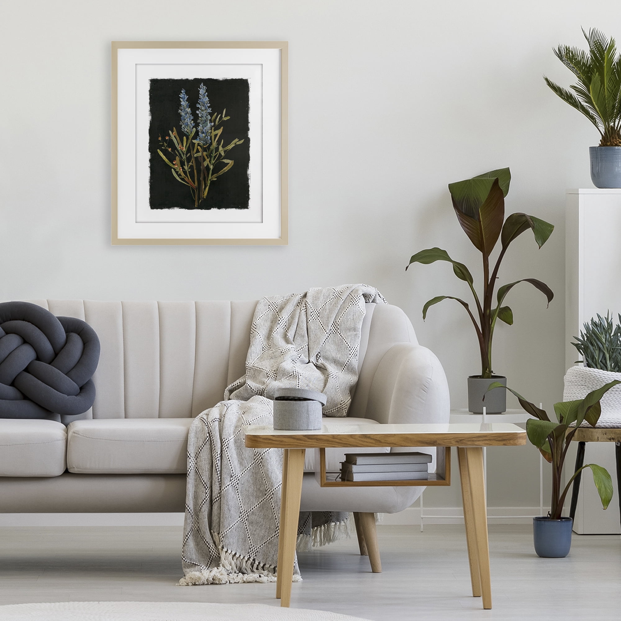 Stupell Industries Lavender Sprigs on Dark Background Birch Framed Print Under Glass, design by Carol Robinson