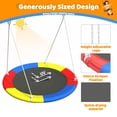 thumbnail image 5 of Swing Sets for Outside Backyard, Metal Toddler Swing with Heavy-Duty A-Frame, Outdoor Swing Stand with 1 Saucer Swing Seat & 1 Belt Swings Seat, 440LBS, Blue, 5 of 10