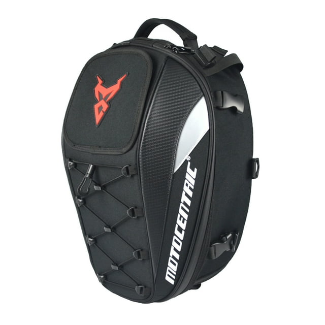 Royalbelle Sac de Casque de Moto, Résistant à l'Eau et aux Déchirures, Sac de Queue de Moto Extensible 22L-34L, Multiples Poches Sac à Dos de Rangement, Accessoires Universels