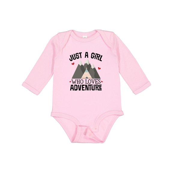 Inktastic Just A Girl Who Loves Adventure Girls Long Sleeve Baby Bodysuit
