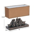 thumbnail image 3 of Creative Co-Op Resin Rabbit Table Lamp with Rectangle Linen Shade, Bronze Finish, 3 of 5