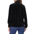 thumbnail image 3 of INSPIRE CHIC Women's Velvet Long Sleeve Button Down Casual Shirts XL Black, 3 of 5