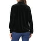 thumbnail image 3 of Camisas casuales de botón de manga larga de terciopelo para mujer Inspire Chic M Negro, 3 of 5