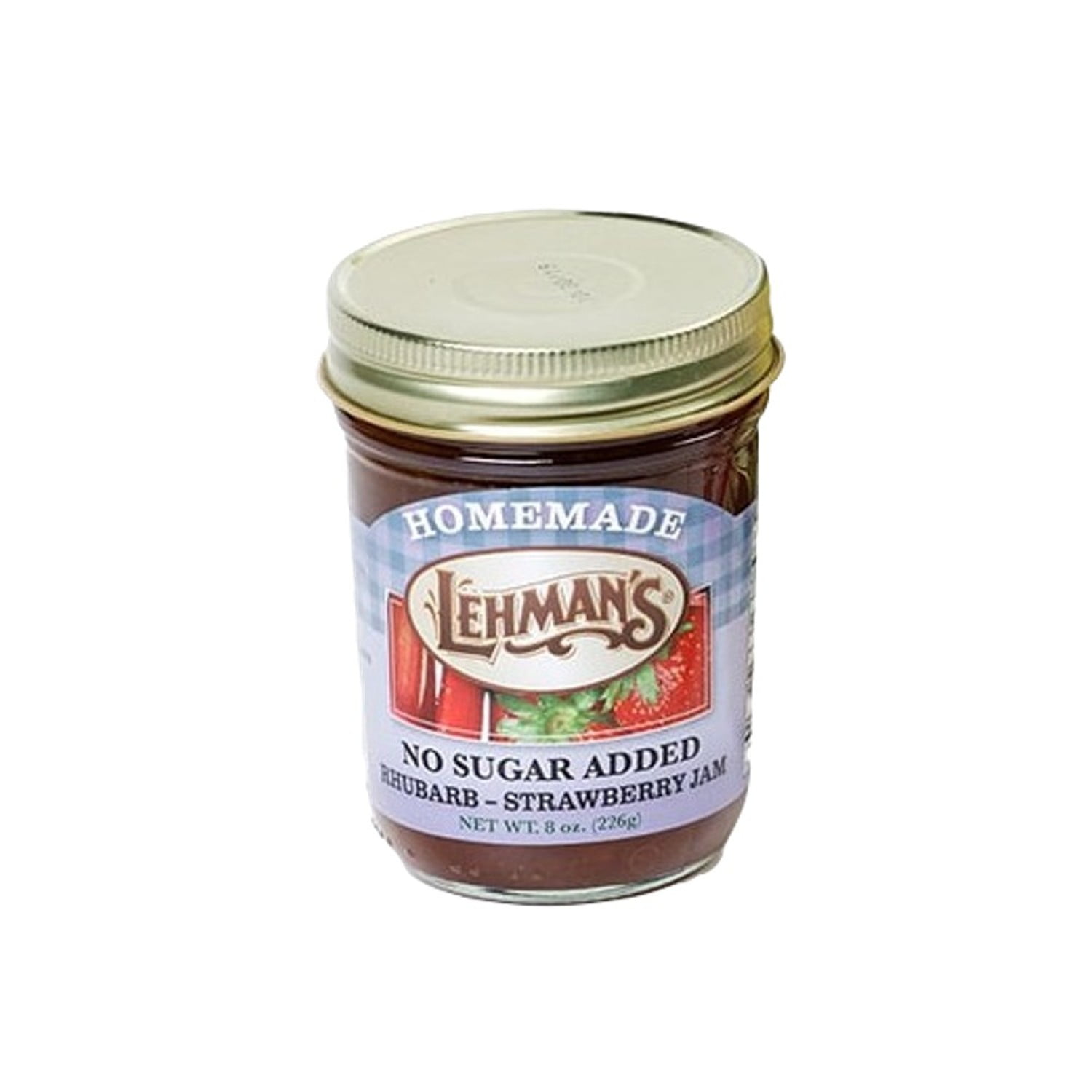 Lehman's No Sugar Added Jam, All Natural Homemade Jam, No Preservatives, 8 Ounce Jar, Strawberry