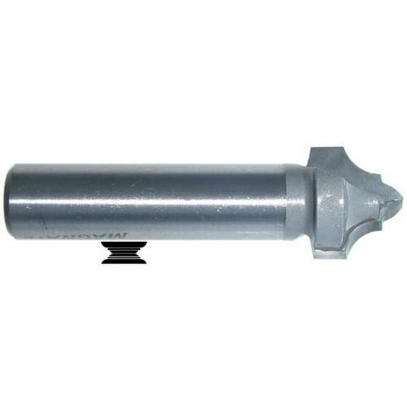 Magnate 7536 Deep Classic Point Router Bit - 3/16" Radius, 3/4" Cutting Diameter, 1/2" Shank Diameter, 5/8" Cutting Height, 2" Shank Length