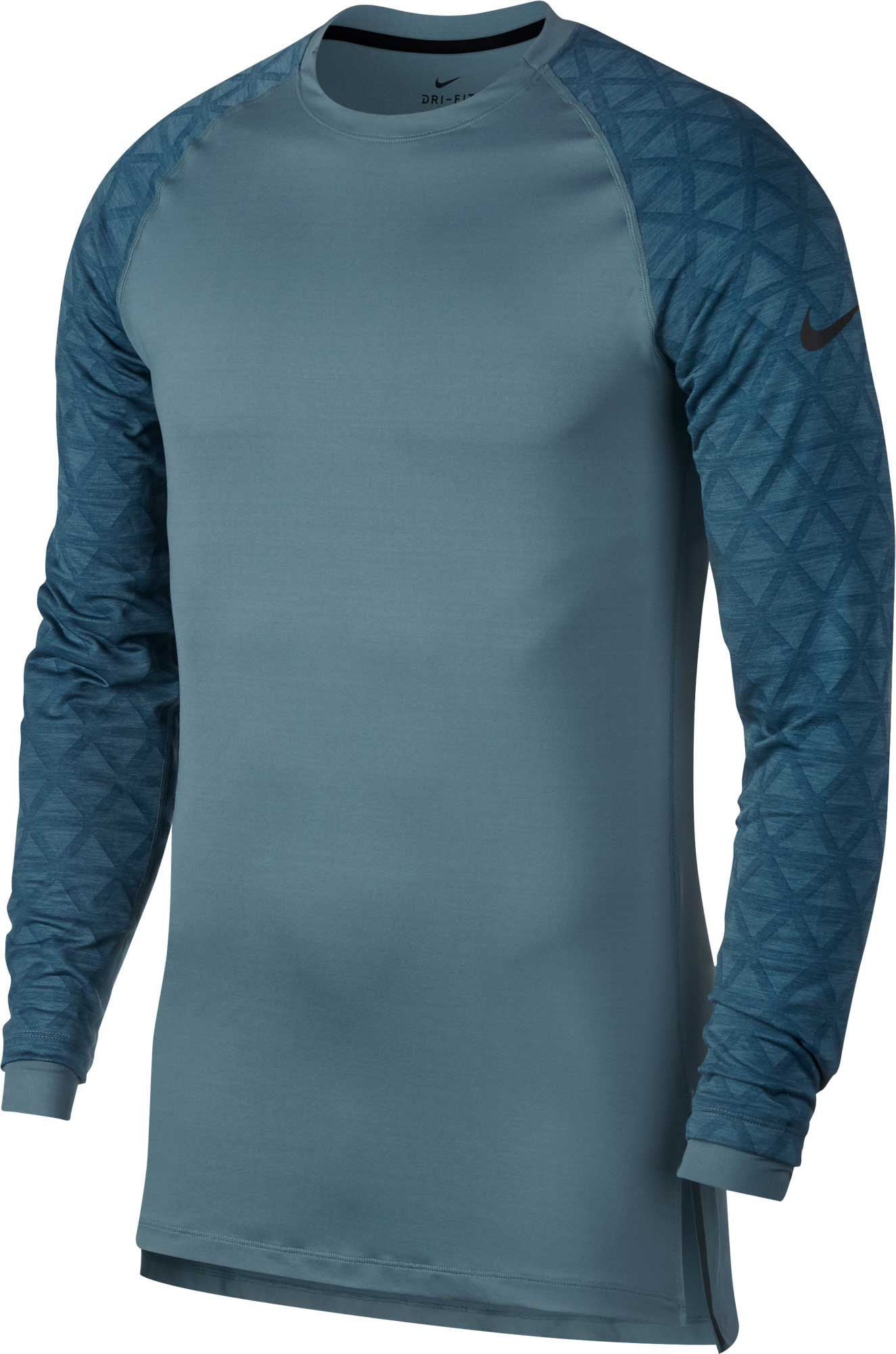 Nike - Nike Men's Pro Therma Utility Long Sleeve Shirt, Celest Teal/Blu ...