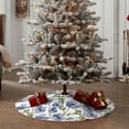thumbnail image 4 of Sikiie Blue Flax Flowers Nativity Christmas Tree Skirt, Jesus Christian Winter Holiday Tree Mat Decoration(30-48IN)48", 4 of 6